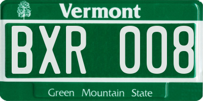 VT license plate BXR008