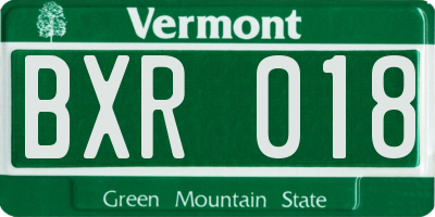 VT license plate BXR018