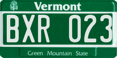 VT license plate BXR023
