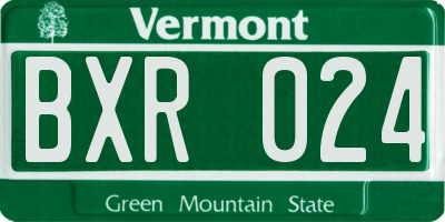 VT license plate BXR024