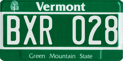 VT license plate BXR028