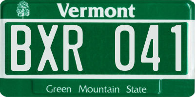 VT license plate BXR041