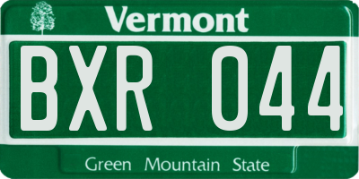 VT license plate BXR044