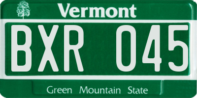 VT license plate BXR045