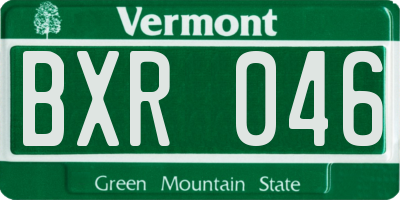 VT license plate BXR046