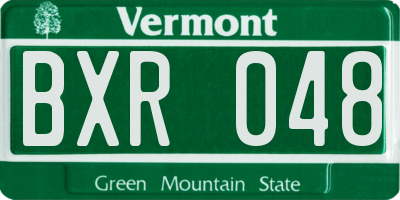 VT license plate BXR048