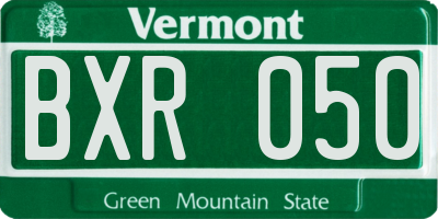 VT license plate BXR050