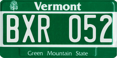 VT license plate BXR052