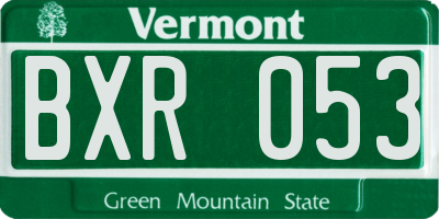 VT license plate BXR053