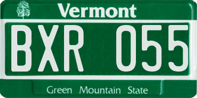 VT license plate BXR055