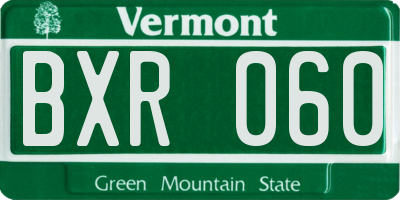 VT license plate BXR060
