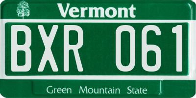 VT license plate BXR061