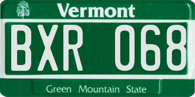 VT license plate BXR068