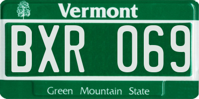 VT license plate BXR069