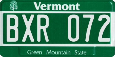 VT license plate BXR072