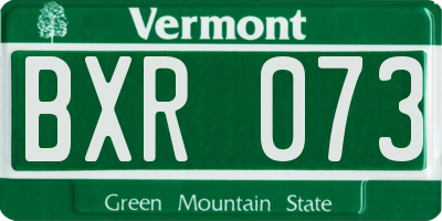 VT license plate BXR073