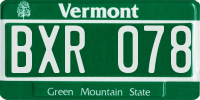 VT license plate BXR078
