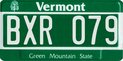 VT license plate BXR079
