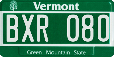 VT license plate BXR080