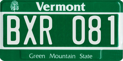 VT license plate BXR081