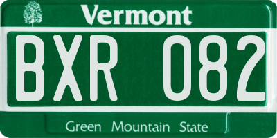 VT license plate BXR082