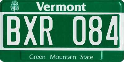 VT license plate BXR084