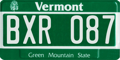 VT license plate BXR087