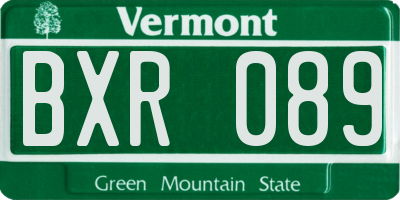 VT license plate BXR089