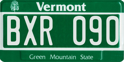 VT license plate BXR090