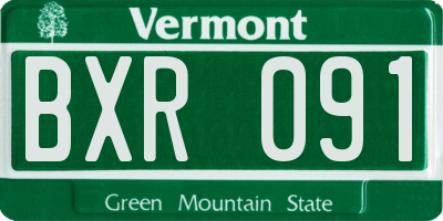 VT license plate BXR091