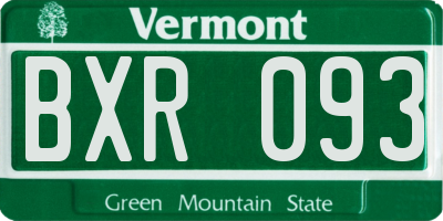 VT license plate BXR093