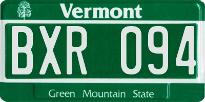 VT license plate BXR094