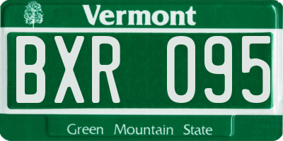 VT license plate BXR095