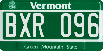 VT license plate BXR096