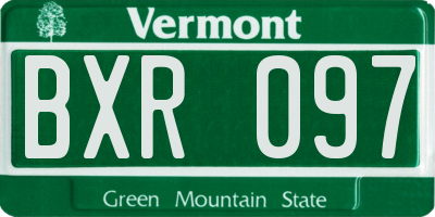 VT license plate BXR097