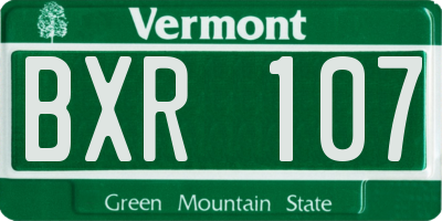 VT license plate BXR107