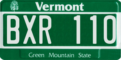VT license plate BXR110