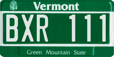 VT license plate BXR111