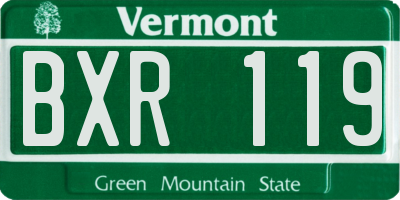 VT license plate BXR119