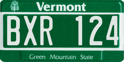 VT license plate BXR124