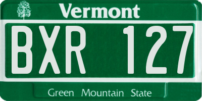 VT license plate BXR127