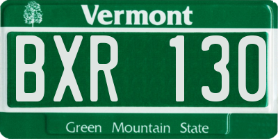 VT license plate BXR130