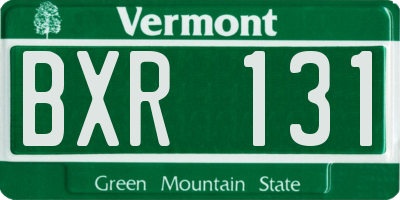 VT license plate BXR131