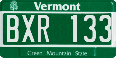 VT license plate BXR133