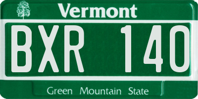 VT license plate BXR140