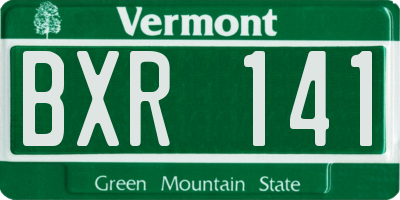 VT license plate BXR141