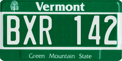 VT license plate BXR142