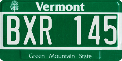 VT license plate BXR145