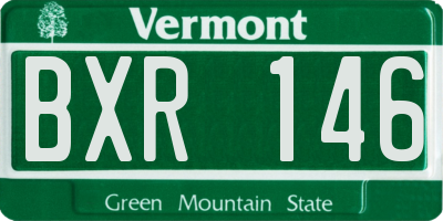 VT license plate BXR146
