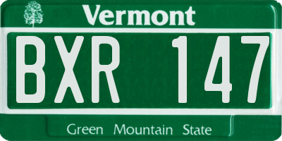VT license plate BXR147